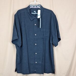 Tommy Bahama Tropic Isles Woven Silk Shirt Men's Size XL Color Black NWT